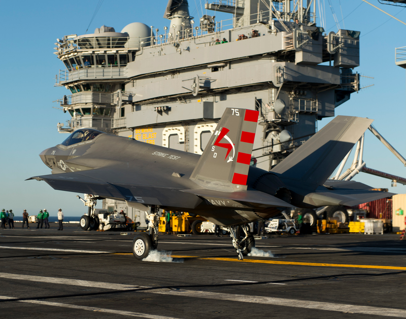 Illustration for article titled Week One Of The F-35C's Initial Ship Trials In Stunning Imagery